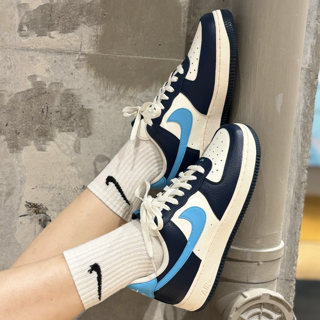 Nike Air Force 1 Low Armory Navy/Baltic Blue 海軍藍水藍白 拼接 低筒休閒鞋