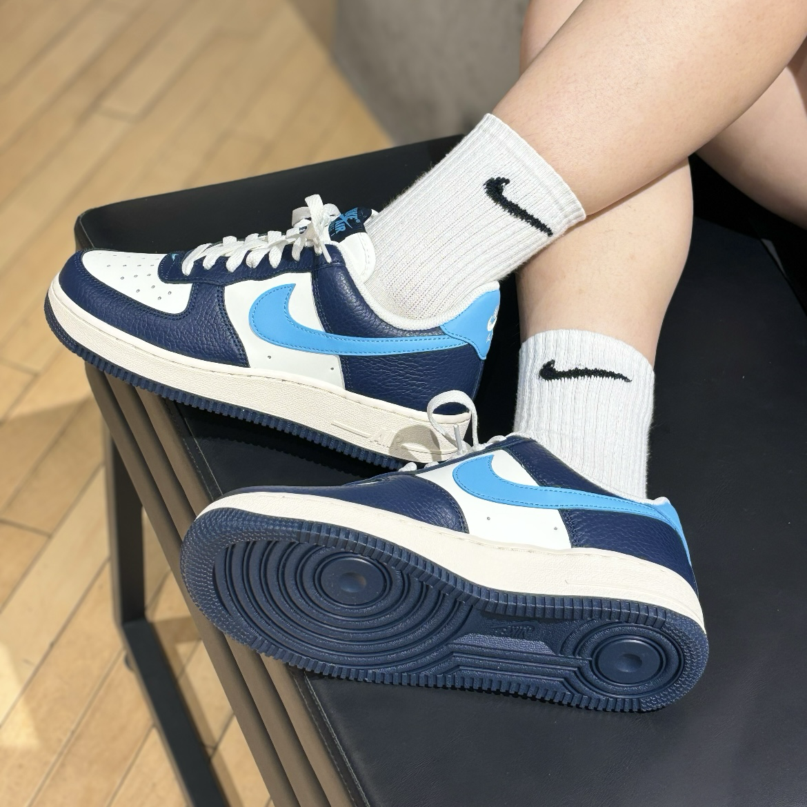 Nike Air Force 1 Low Armory Navy/Baltic Blue 海軍藍水藍白 拼接 低筒休閒鞋