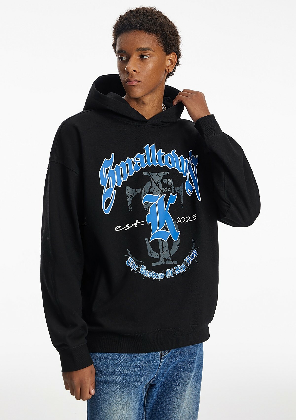 STK SmallTownKid 荊棘LOGO 破碎印花 帽T