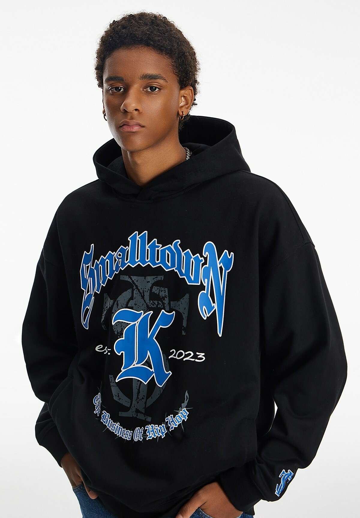 STK SmallTownKid 荊棘LOGO 破碎印花 帽T