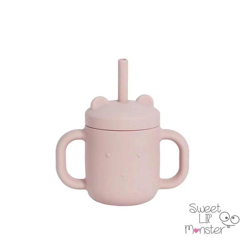 [Sweet Lil' Monster] 熊熊矽膠吸管學飲杯
