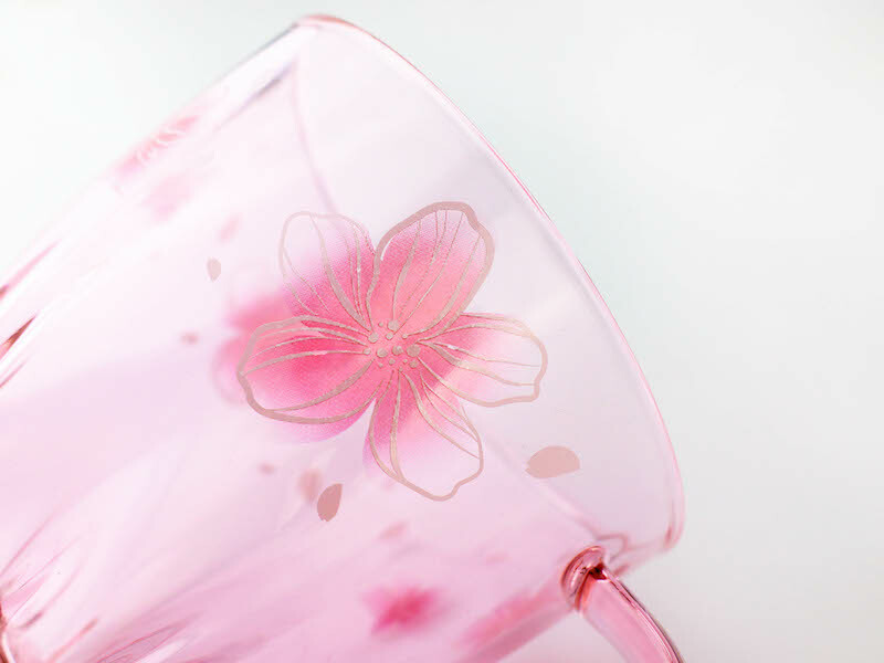 好玻櫻花把手玻璃杯