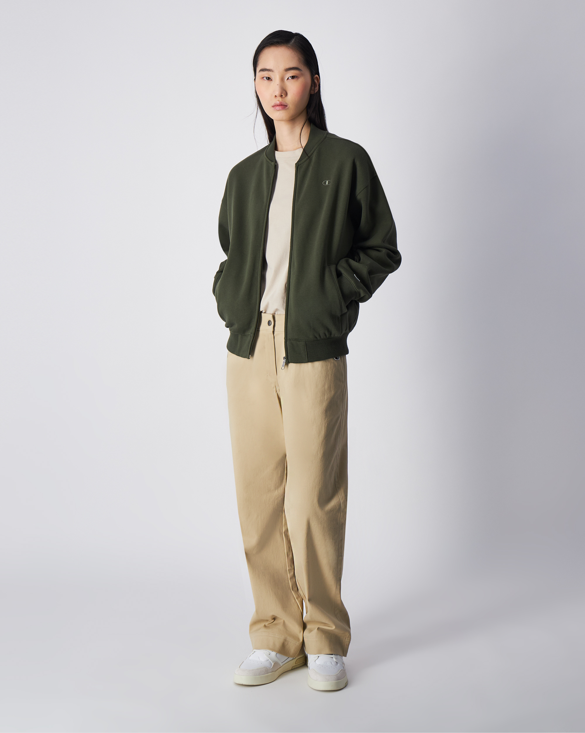 女款 -LEGACY 簡約棉質MA-1飛行夾克-軍綠（117542-GS508）