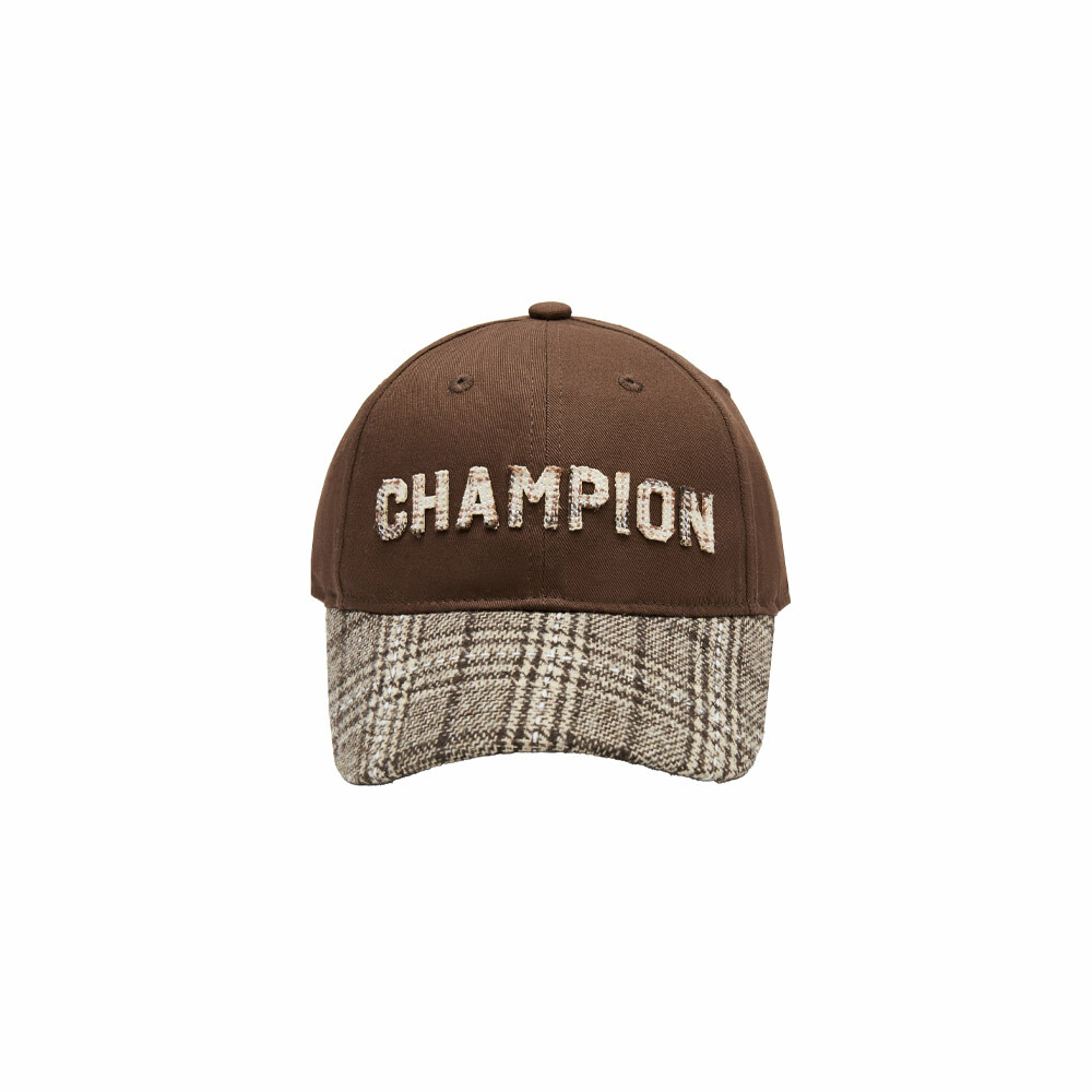 復古格紋拼接棒球帽