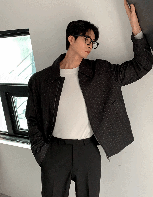 City 短版條紋夾克