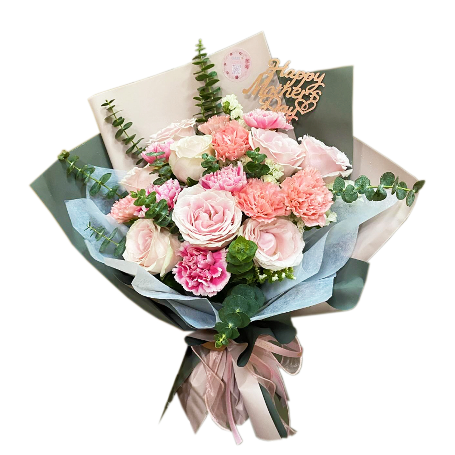 康乃馨玫瑰花混合花束