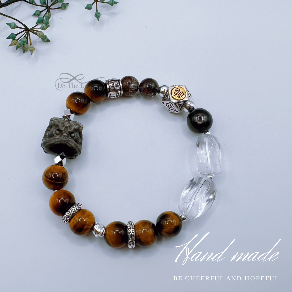 DS The Lovers 設計款 天然水晶『聚財獅威』旺運水晶手鍊