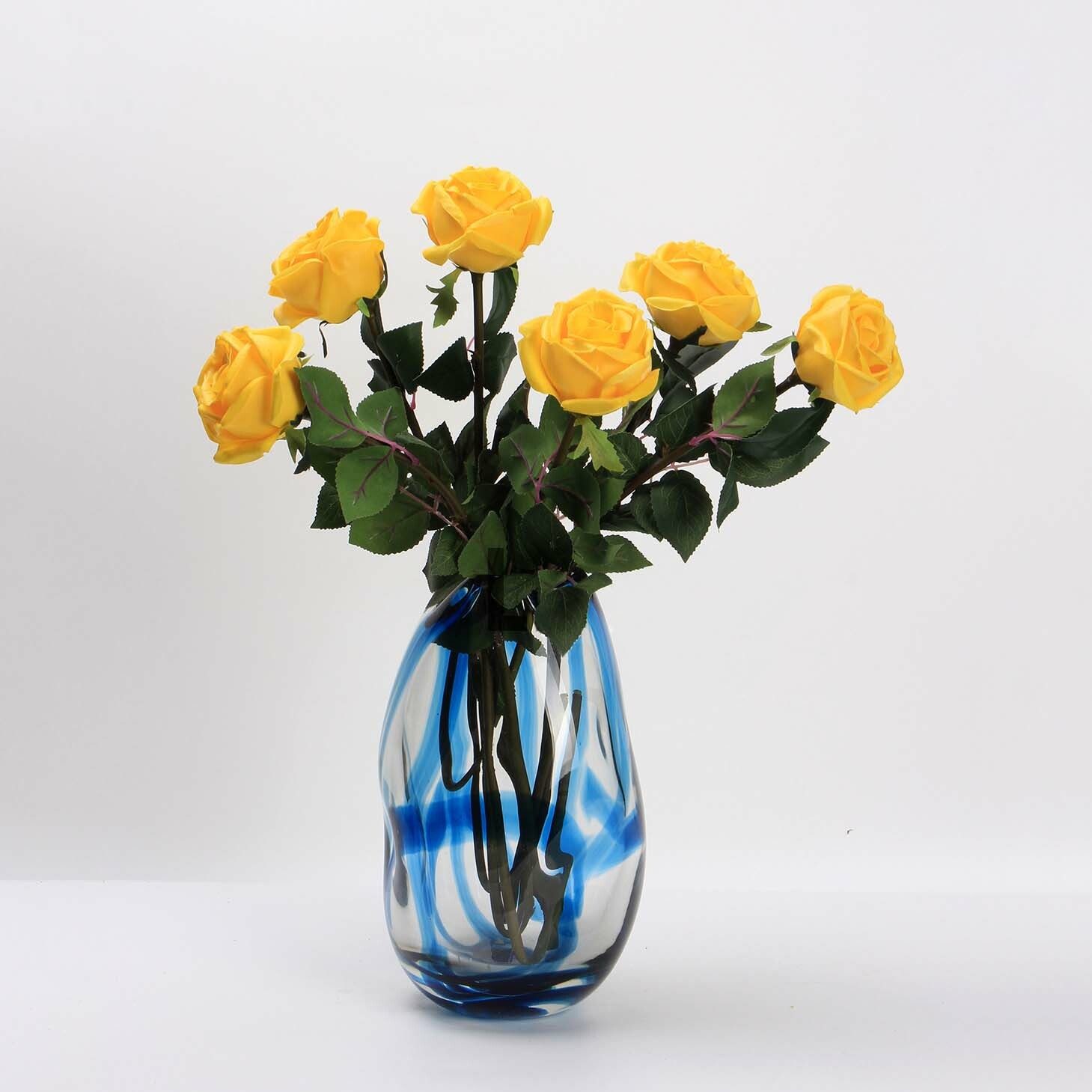 仿真花PU保濕手感鑽石玫瑰 (帶刺)