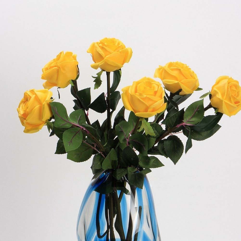 仿真花PU保濕手感鑽石玫瑰 (帶刺)