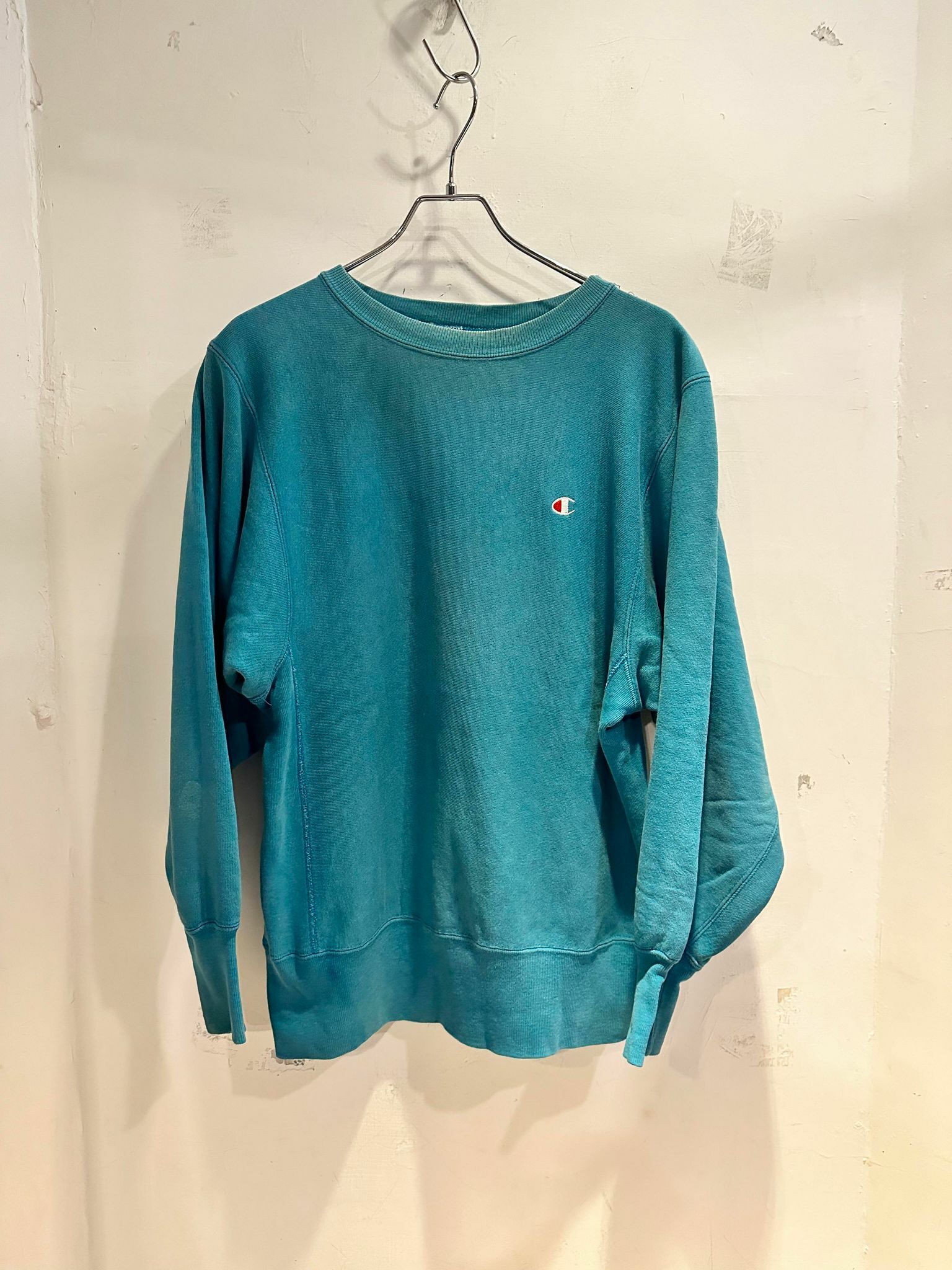 90's Champion Reverse Weave Green Sweat Shirt Made in USA