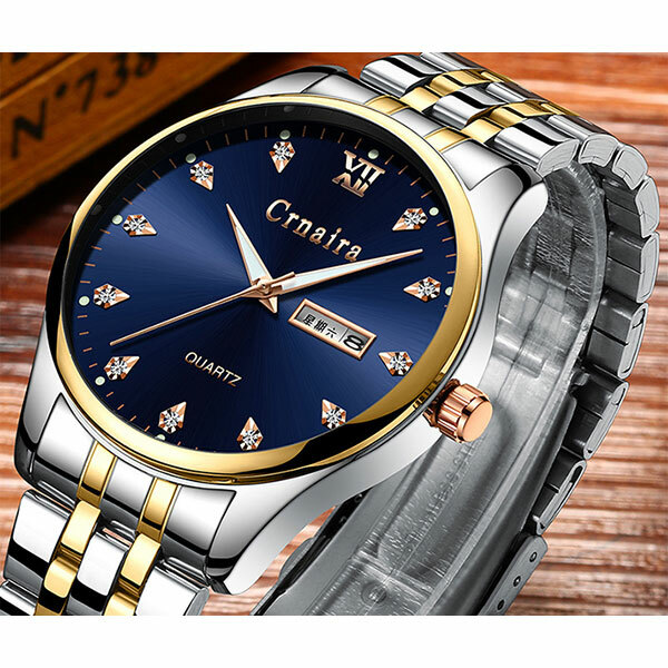 韓國JK, Crnaira 男士高檔時尚石英手錶夜光系列 J0133