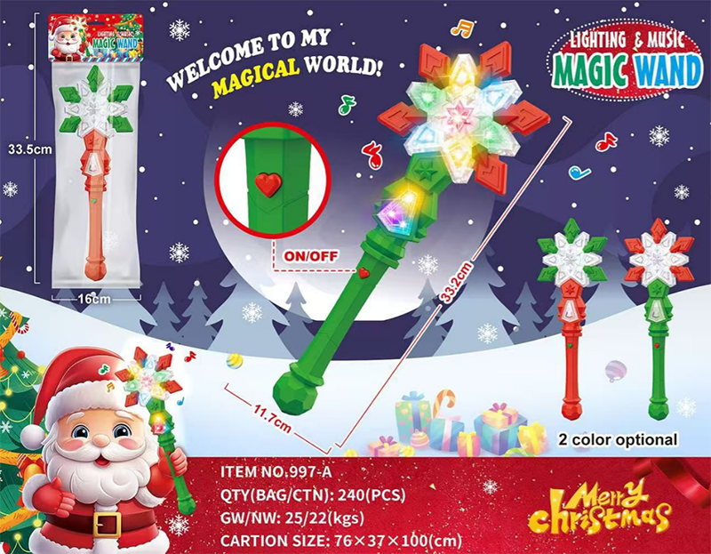 現貨區 聖誕節發光音樂魔發棒 MC977