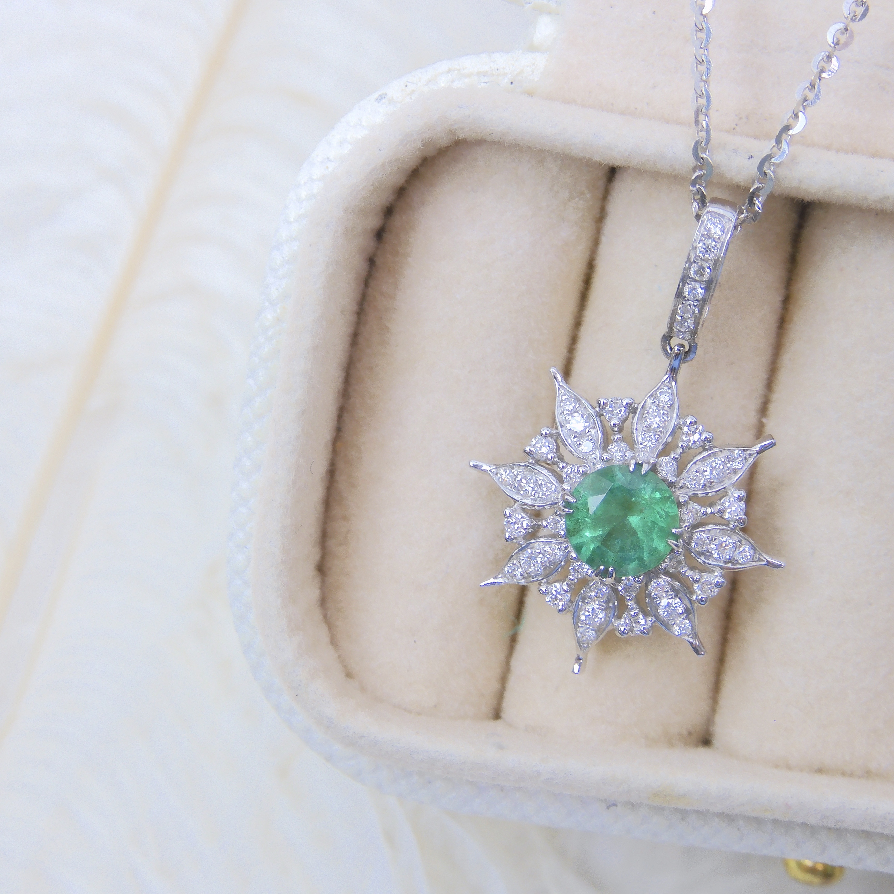 18K金 0.52ct 綠寶石吊墜