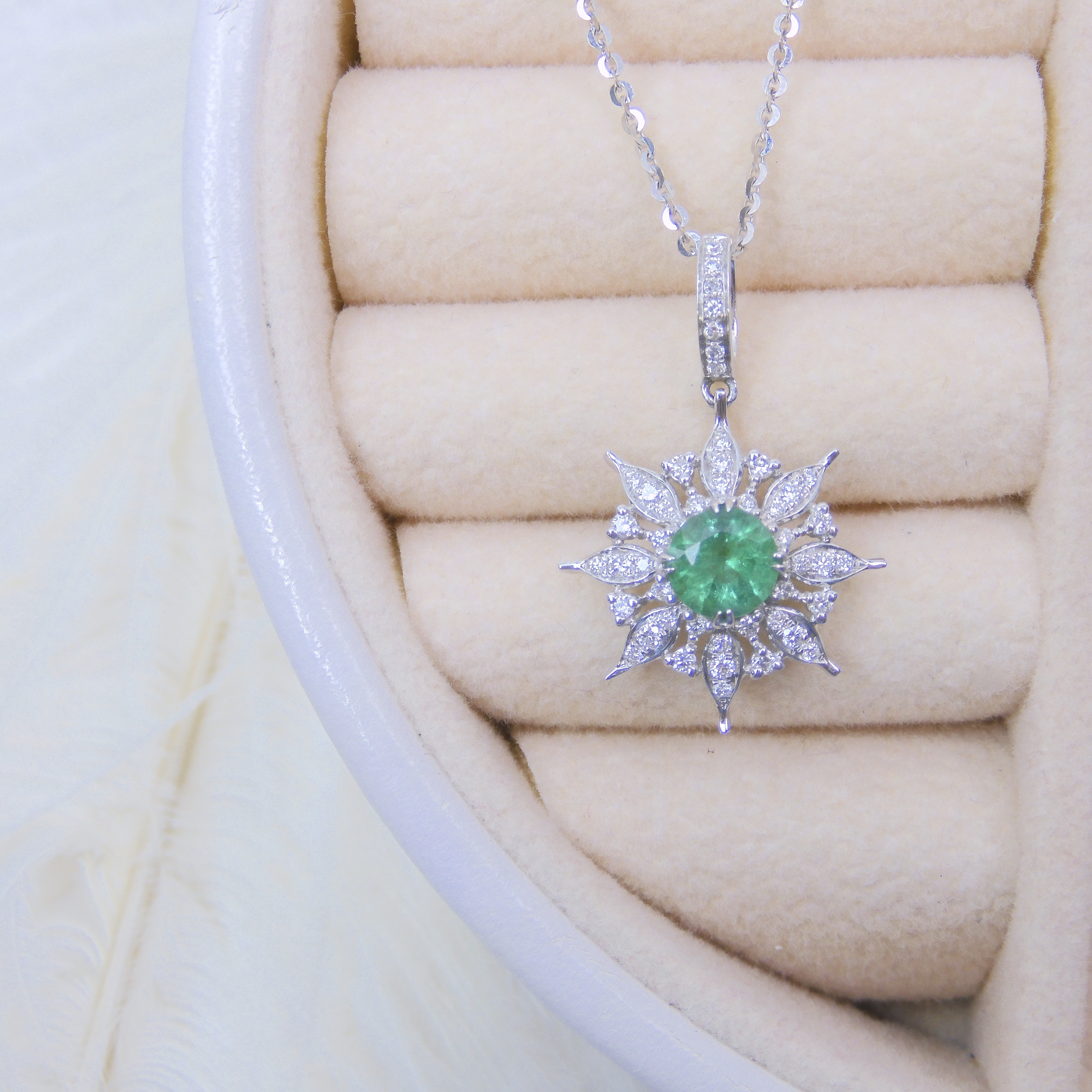 18K金 0.52ct 綠寶石吊墜