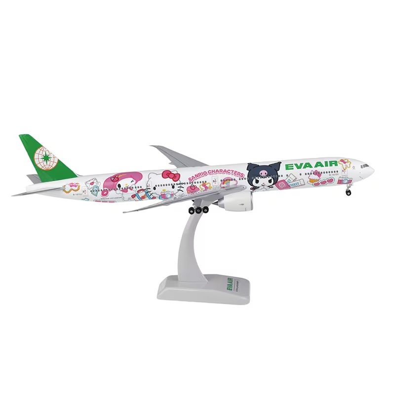 1/200 長榮航空 波音777-300ER B-16722 三麗鷗閨蜜彩繪機 塑膠底座扁盒版