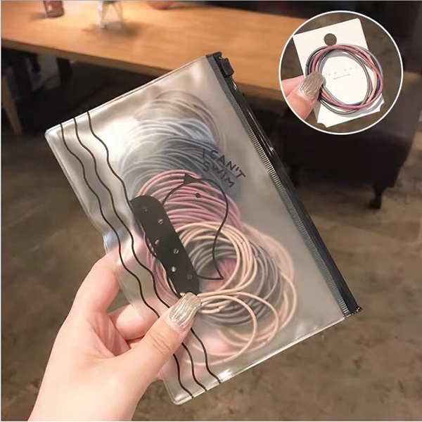 JK Korea rubber band hair tie headband hair tie large circle mixed color 100 pieces J0171