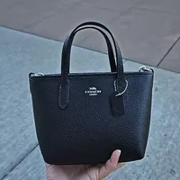 [S] COACH CW031 CTY MIN TT PBL LEATHER,SV/BLACK, 196395555741 (SCO954)