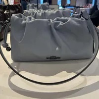 [S] COACH CV529 OUTLET FAYE SHOULDER BAG WITH RUCHING,GREY BLUE, 196395541959 (SCO955)