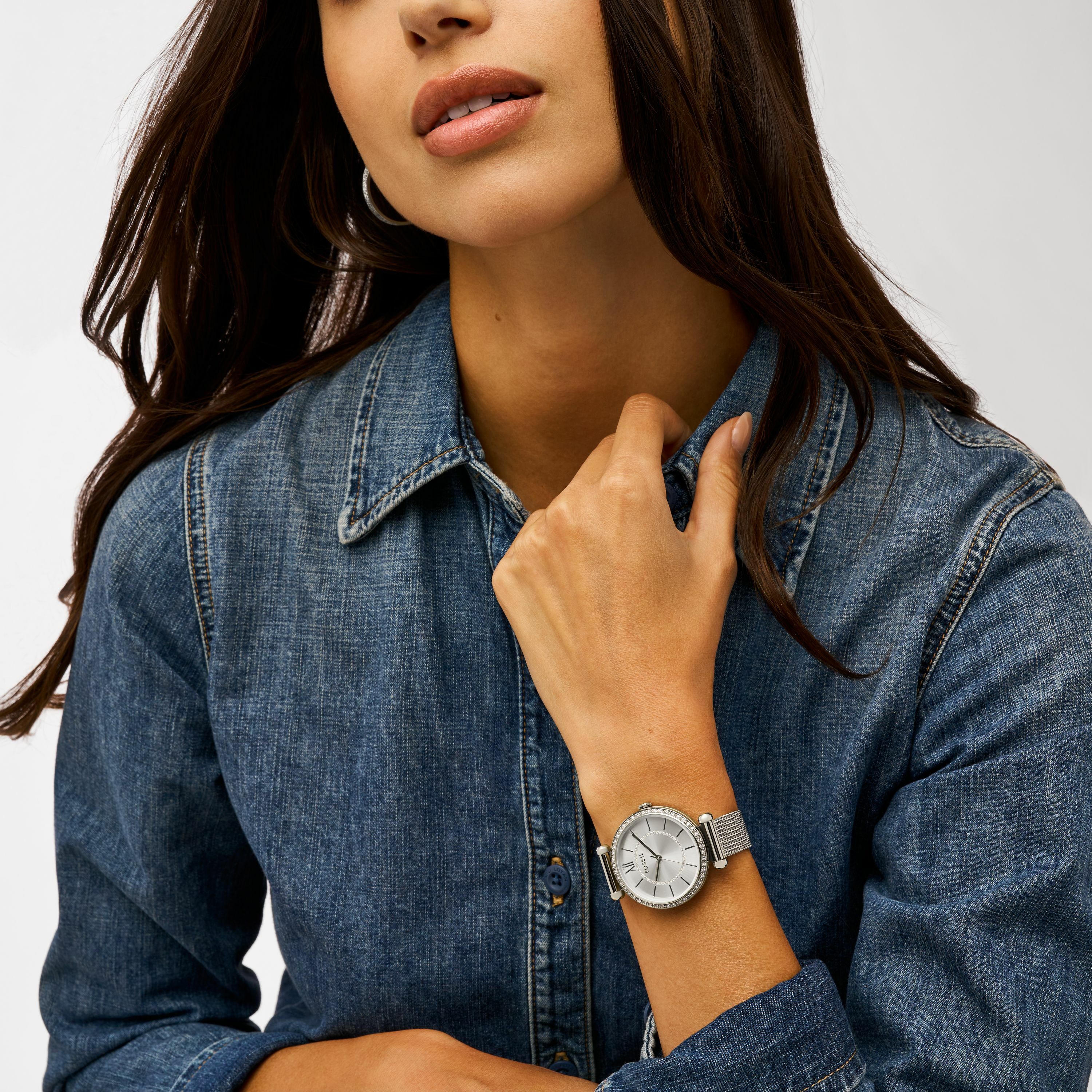 Tillie 鑲鑽優雅女錶 銀色不鏽鋼米蘭帶 36MM BQ3988