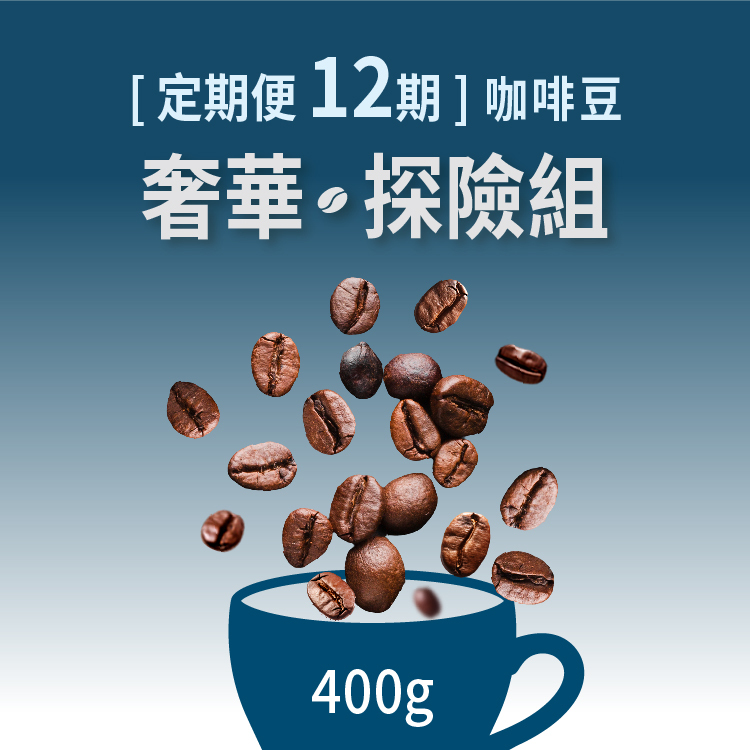 [定期便 12期]咖啡豆-奢華探險組(400g)