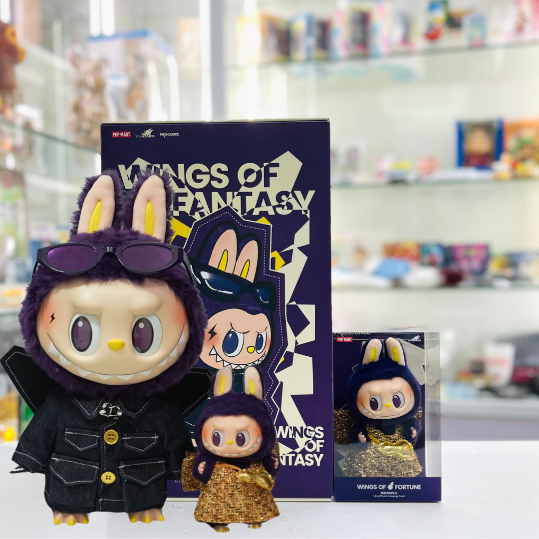 (Set of 2)LABUBU x PRONOUNCE - WINGS OF FORTUNE 搪膠毛絨吊卡+ 搪膠毛絨公仔 (POPMART)