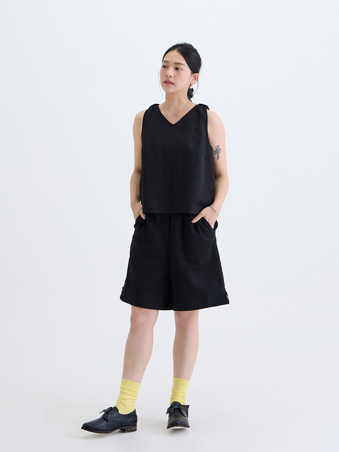 自遊五分寬褲-石黑