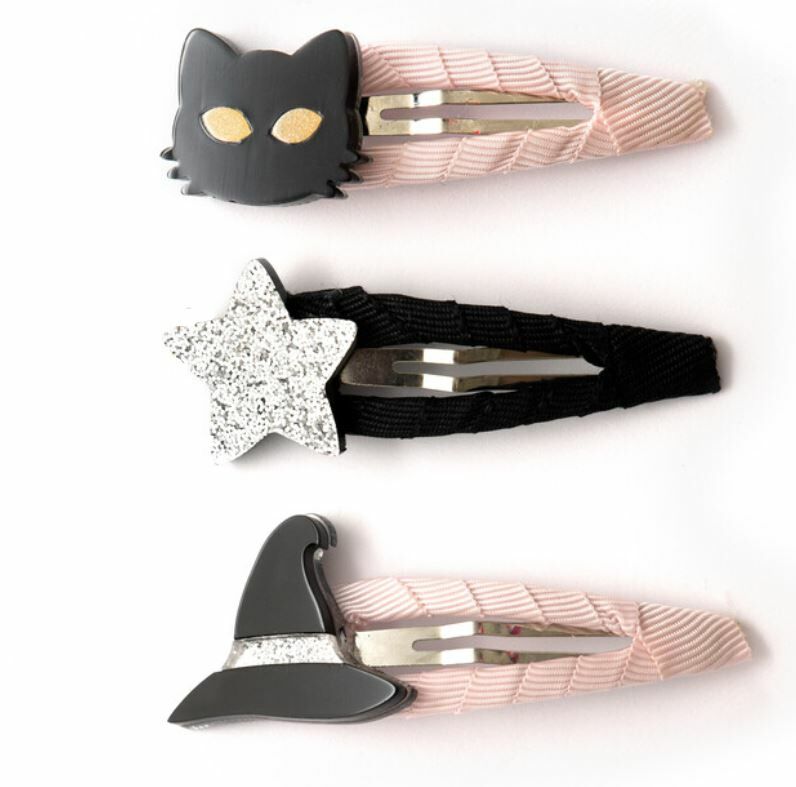 LILIES & ROSES 黑貓星星女巫帽髮夾 Witch Hat Cat Snap Clips