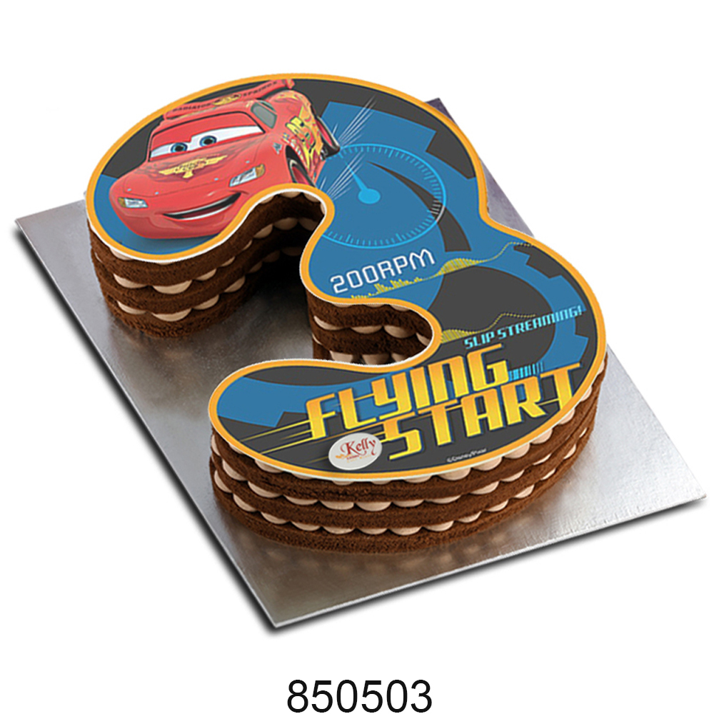 No. 3 Cars Edible Image Cake