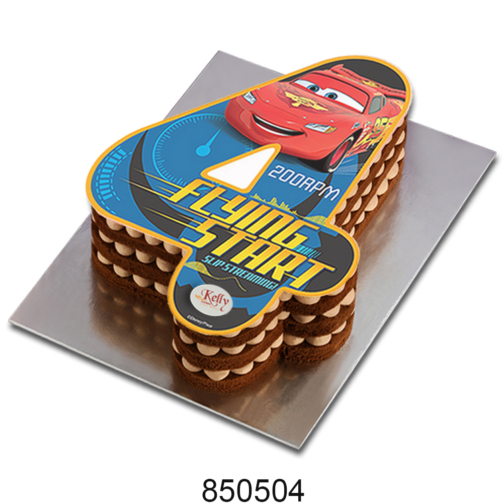 No. 4 Cars Edible Image Cake