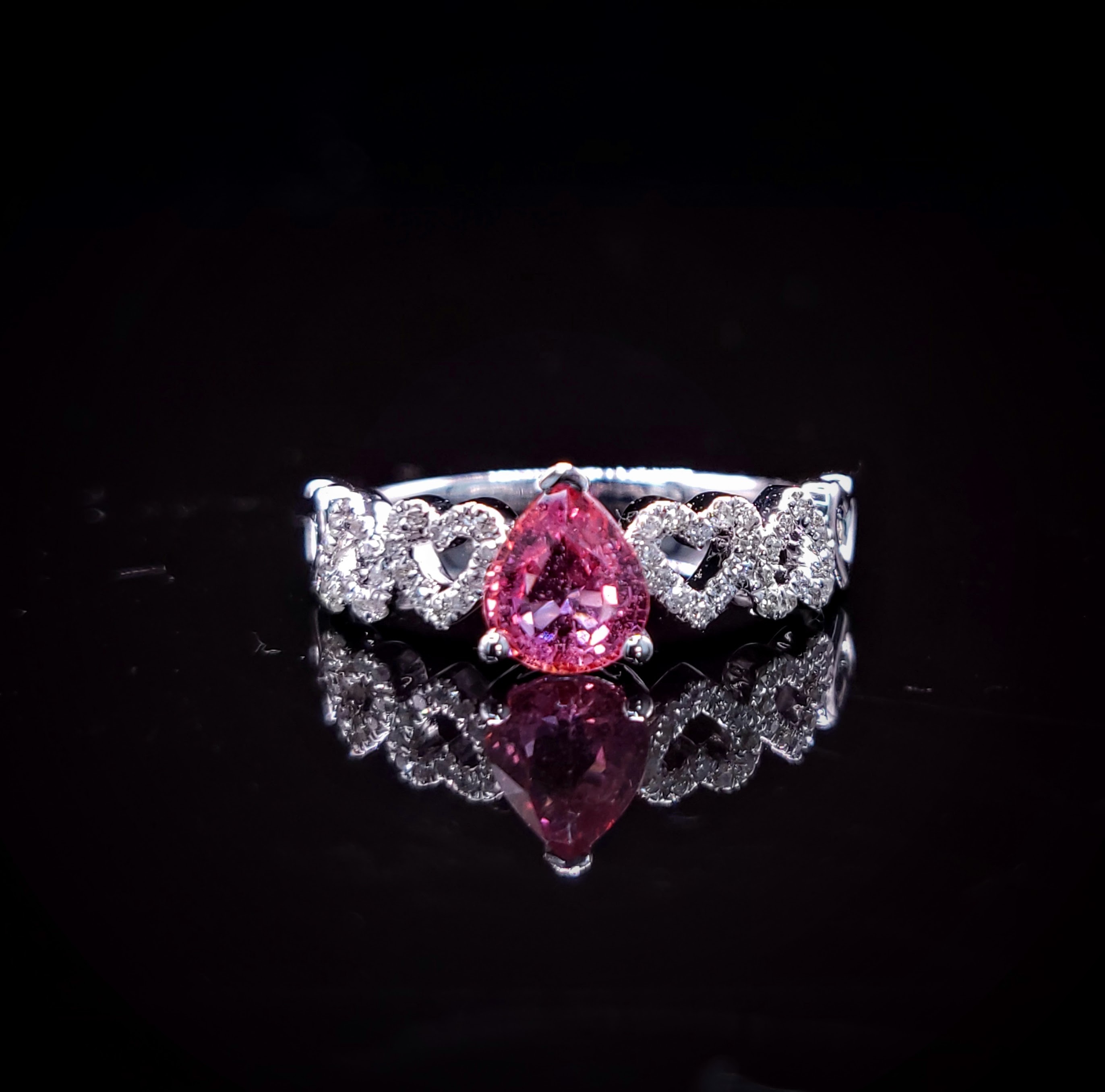 18K White Gold 0.75ct Sapphire and Diamond Ring