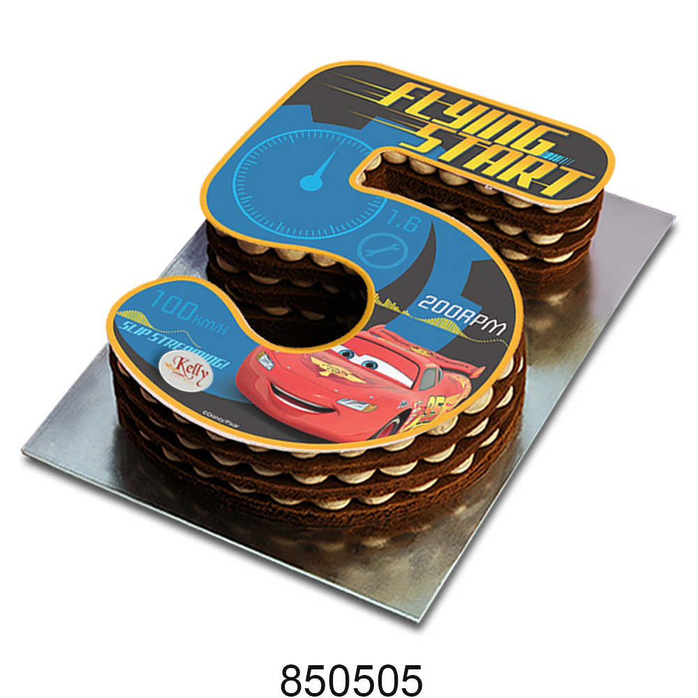 No. 5 Cars Edible Image Cake