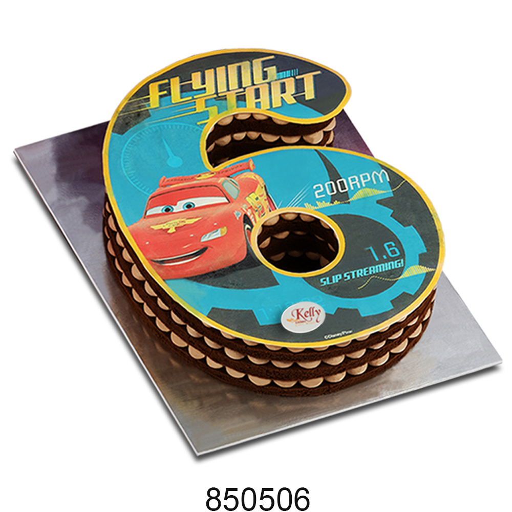 No. 6 Cars Edible Image Cake