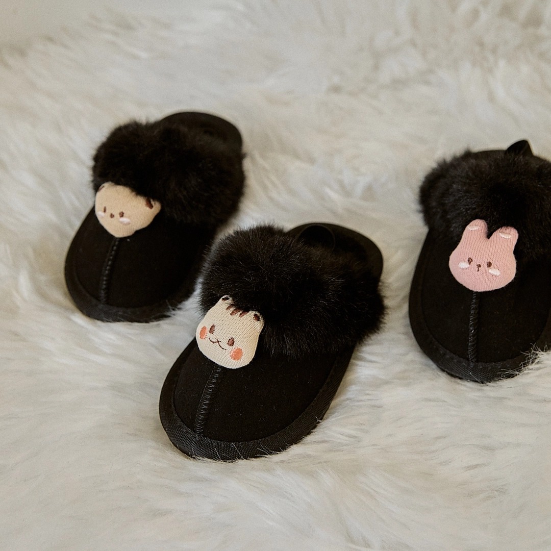 毛茸茸玩偶雪地拖(黑色限定款)