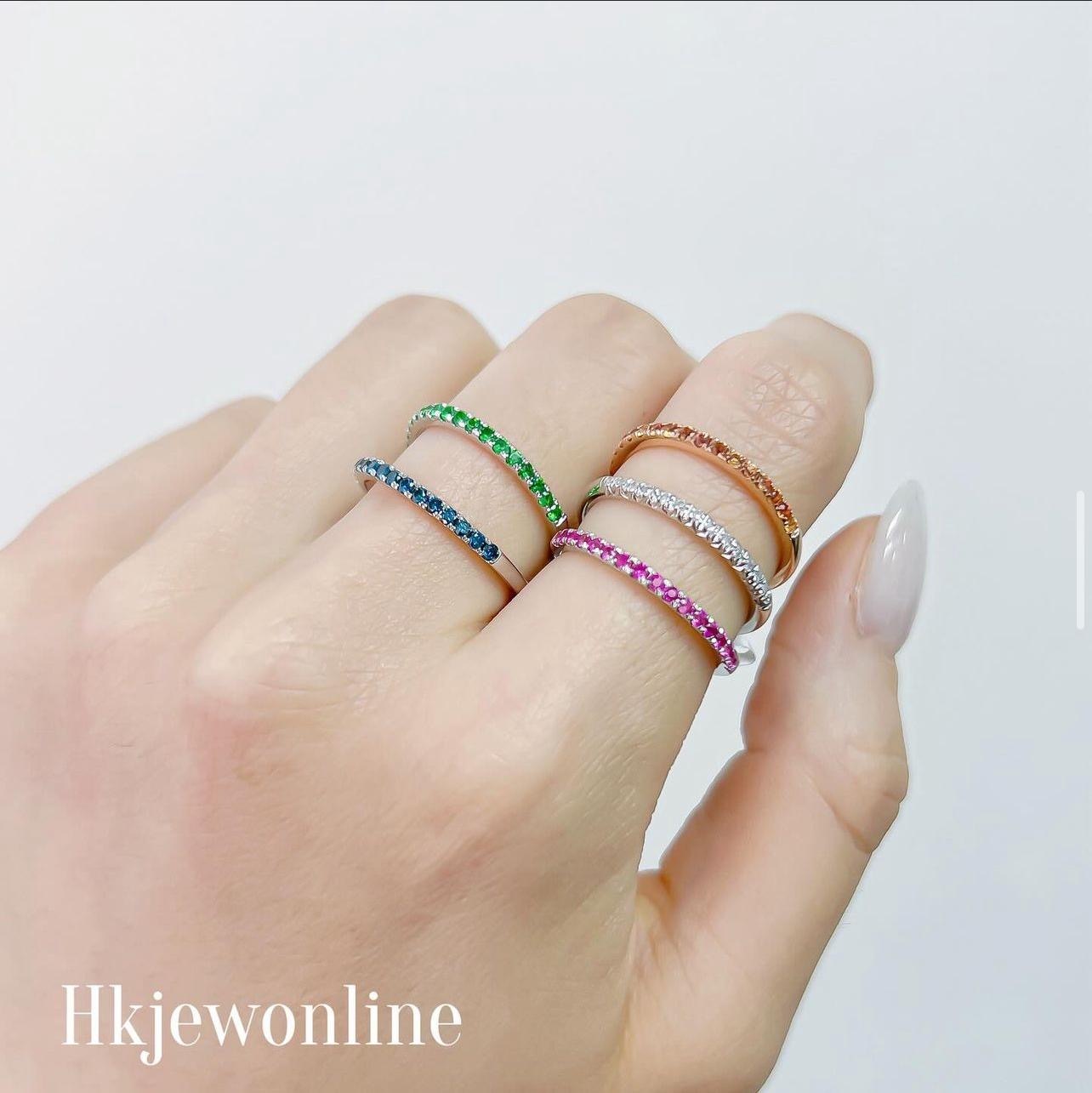 14K White Gold / 14K Rose Gold / 18K White Gold Gem Stackable Rings