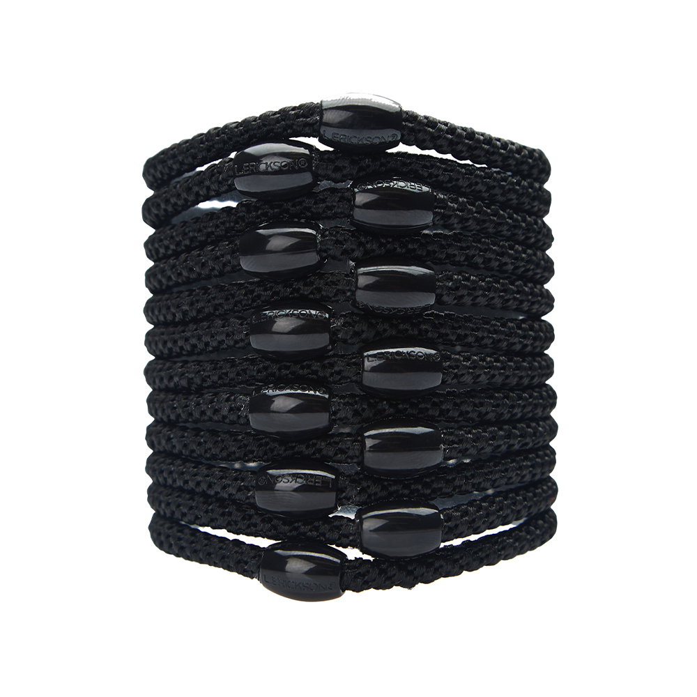 L. ERICKSON｜細版彈力髮圈-12入-經典黑