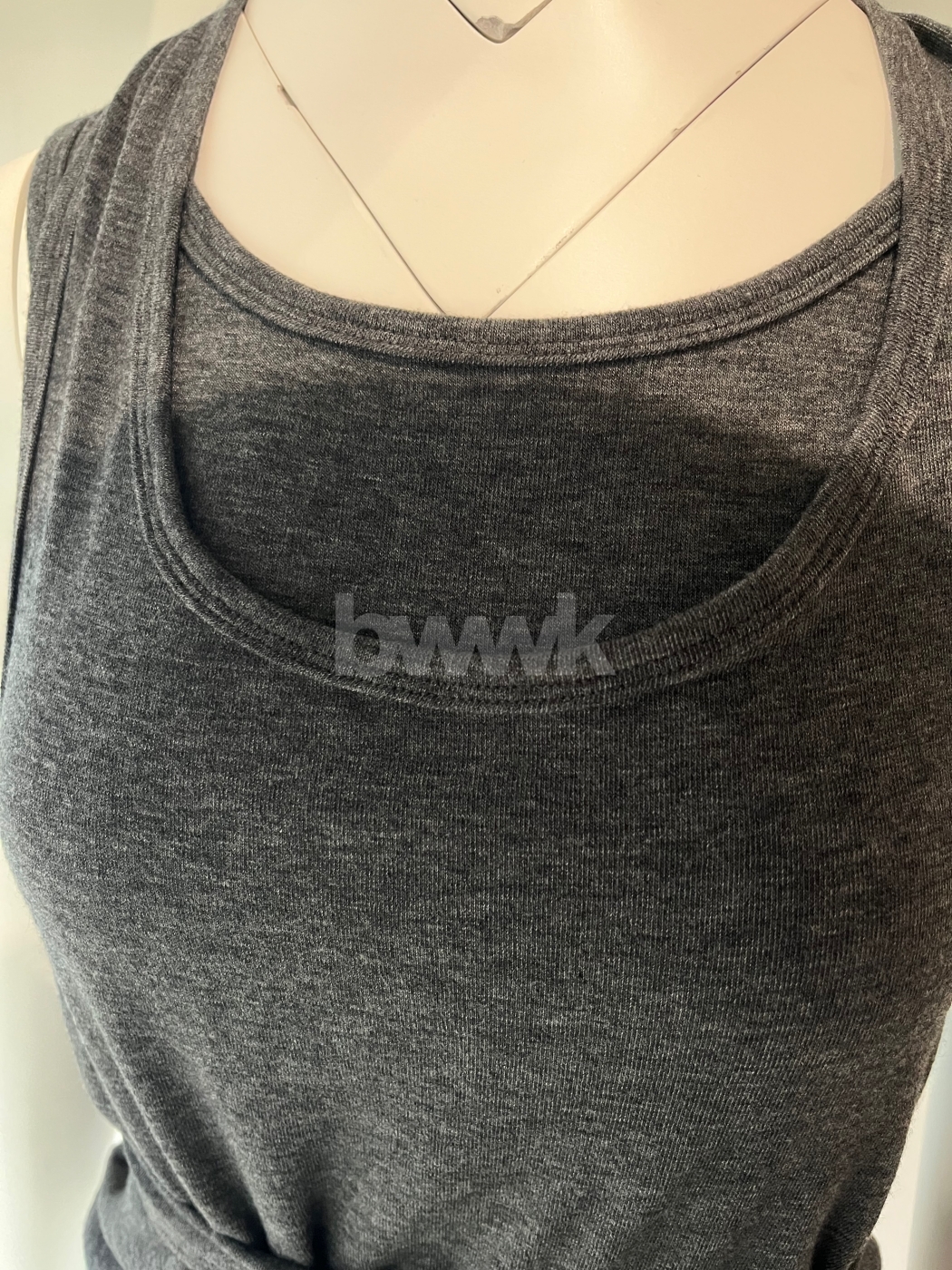 雙層綁帶背心-灰