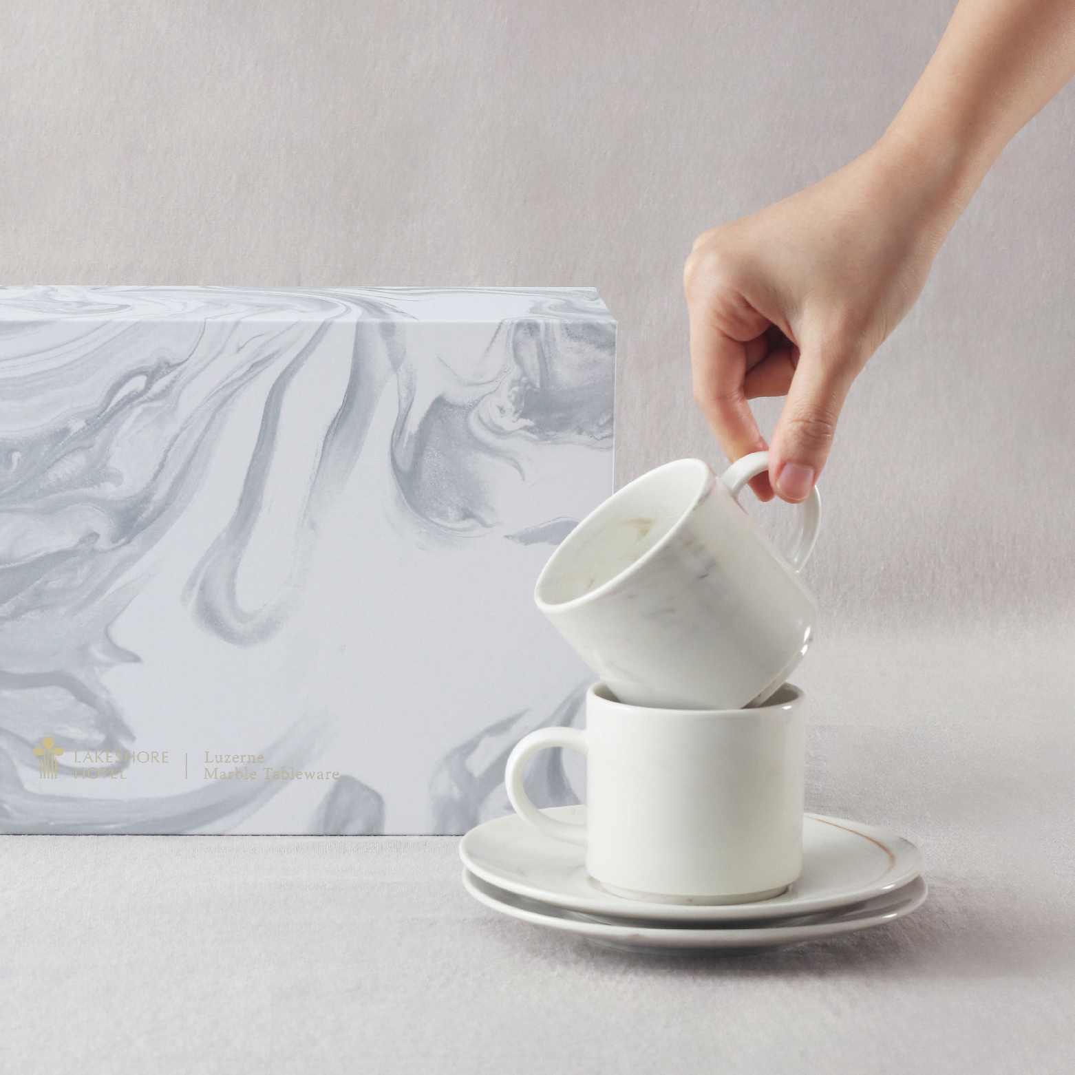 【Luzerne】Marble杯盤禮盒4件組