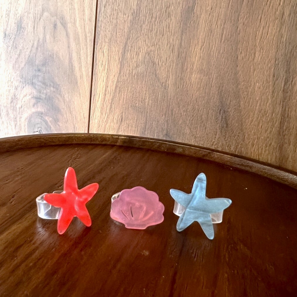 LILIES & ROSES 海底世界戒指(雙海星) Seashells Pearlized rings