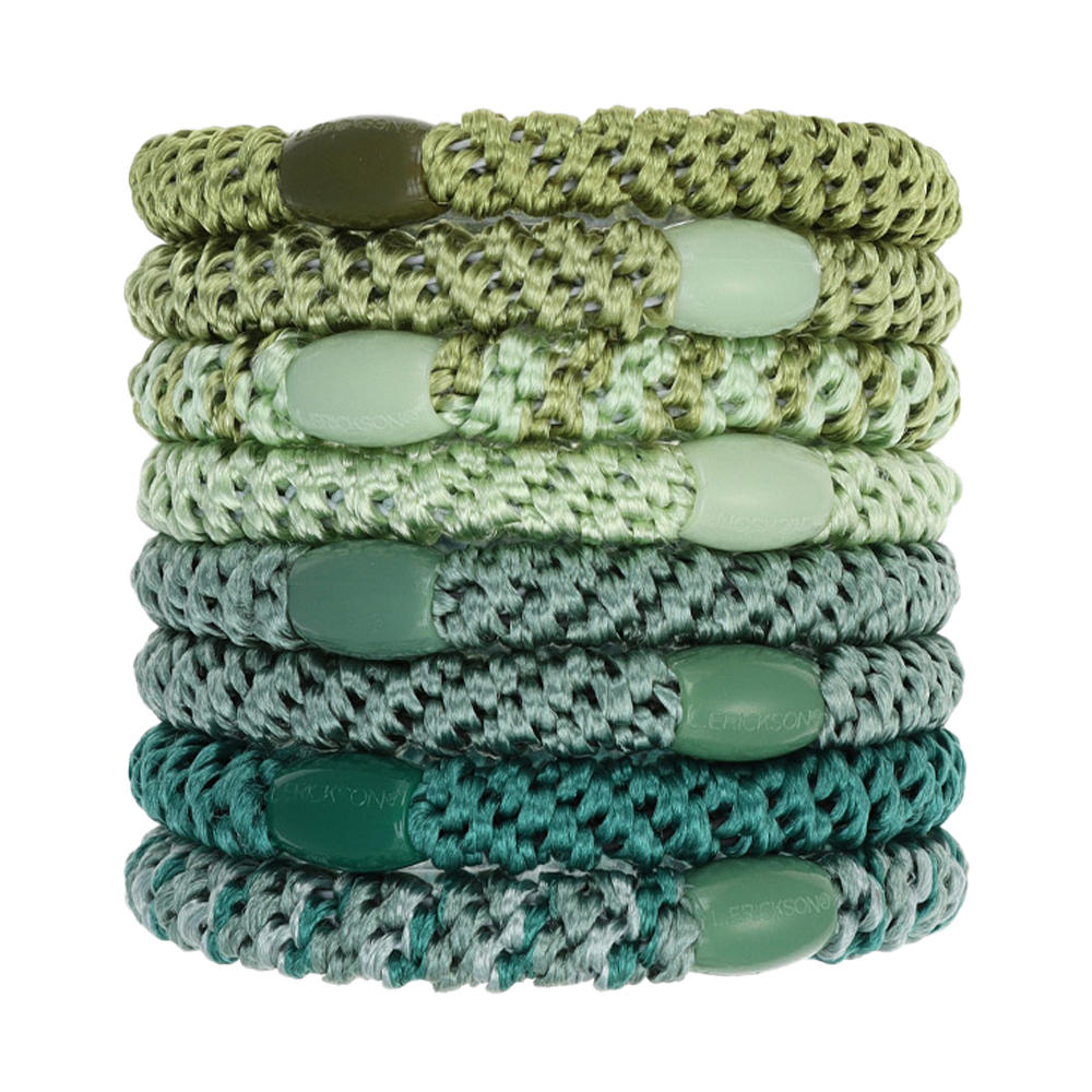 L. ERICKSON 彈力髮圈8入-粗版〈蘆薈翠綠〉