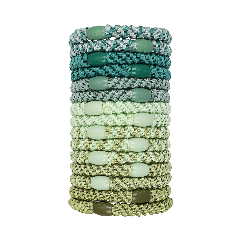 L. ERICKSON 彈力髮圈桶15入-粗版〈蘆薈翠綠〉