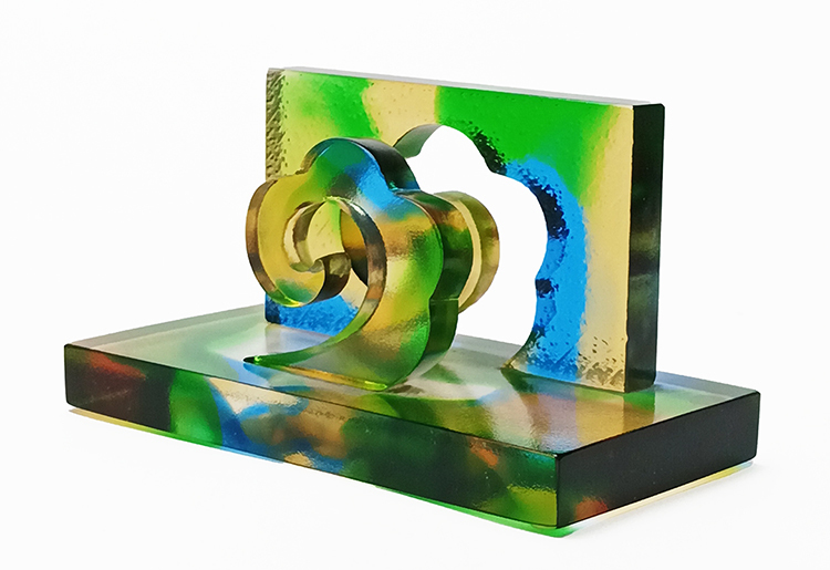 鹿港窯禮品館 居家開運琉璃-名片座-風雲際會