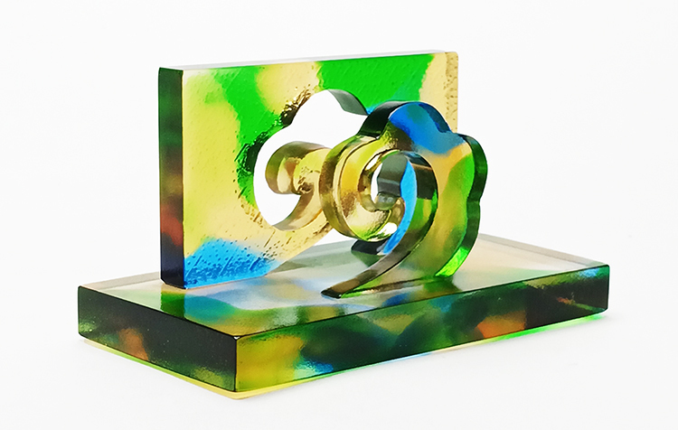 鹿港窯禮品館 居家開運琉璃-名片座-風雲際會