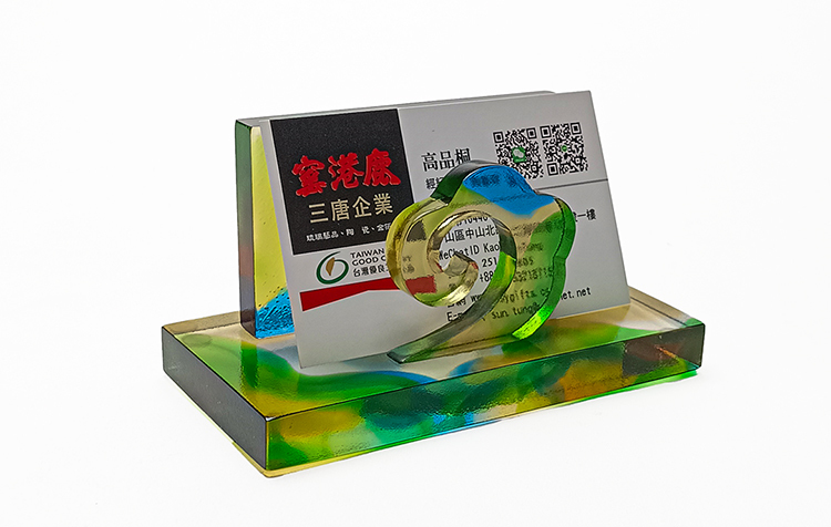 鹿港窯禮品館 居家開運琉璃-名片座-風雲際會