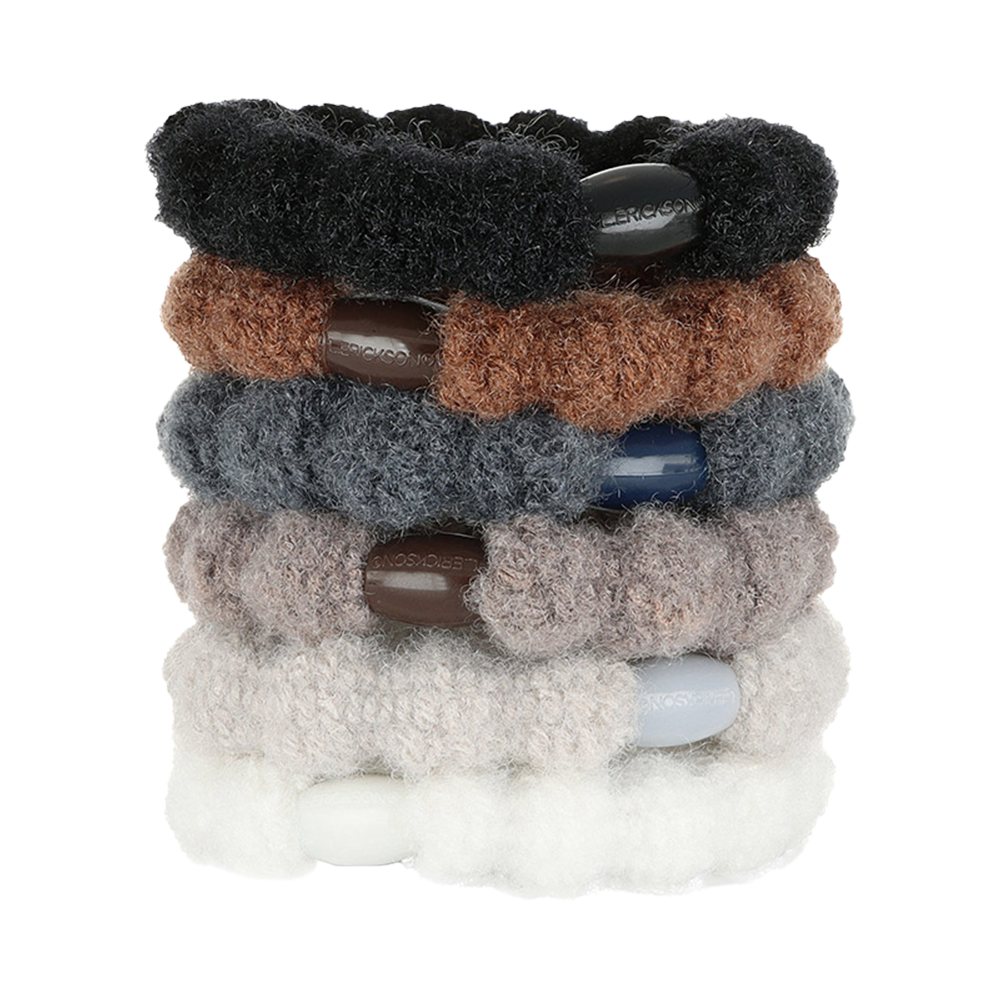 L. ERICKSON 針織彈力髮圈6入〈礦物灰〉