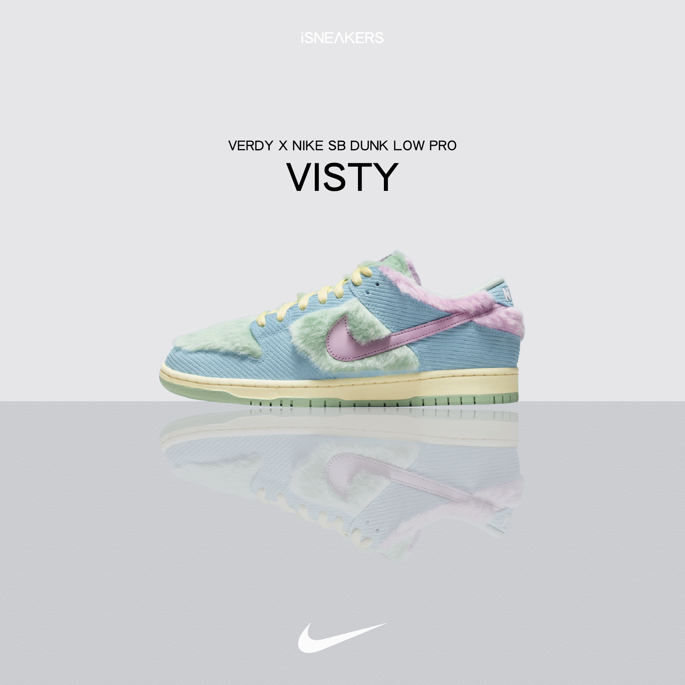 iSNEAKERS｜Verdy x Nike SB Dunk Low PRO "Visty" 毛絨藍粉 FN6040-400