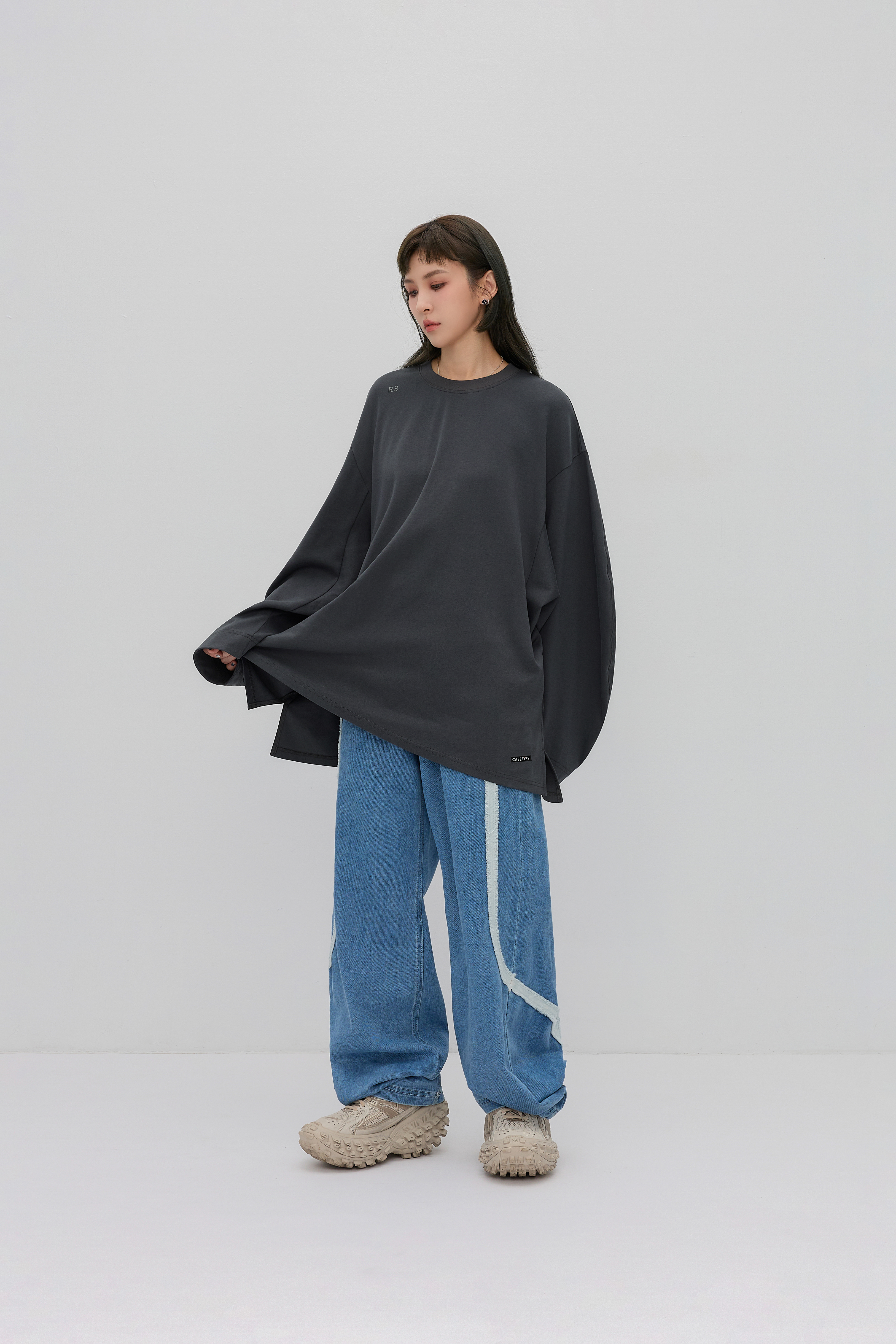 RETEM03 Glitch Logo Tee｜Gray