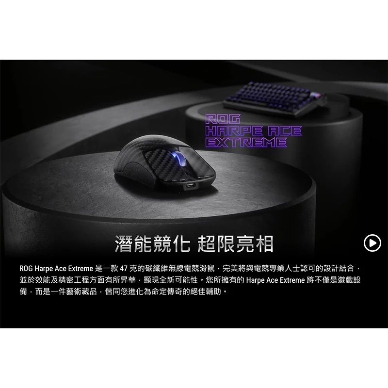 【送桌墊】米特3C數位–ASUS 華碩 ROG HARPE ACE EXTREME 無線電競滑鼠/90MP03U0-BMUA00