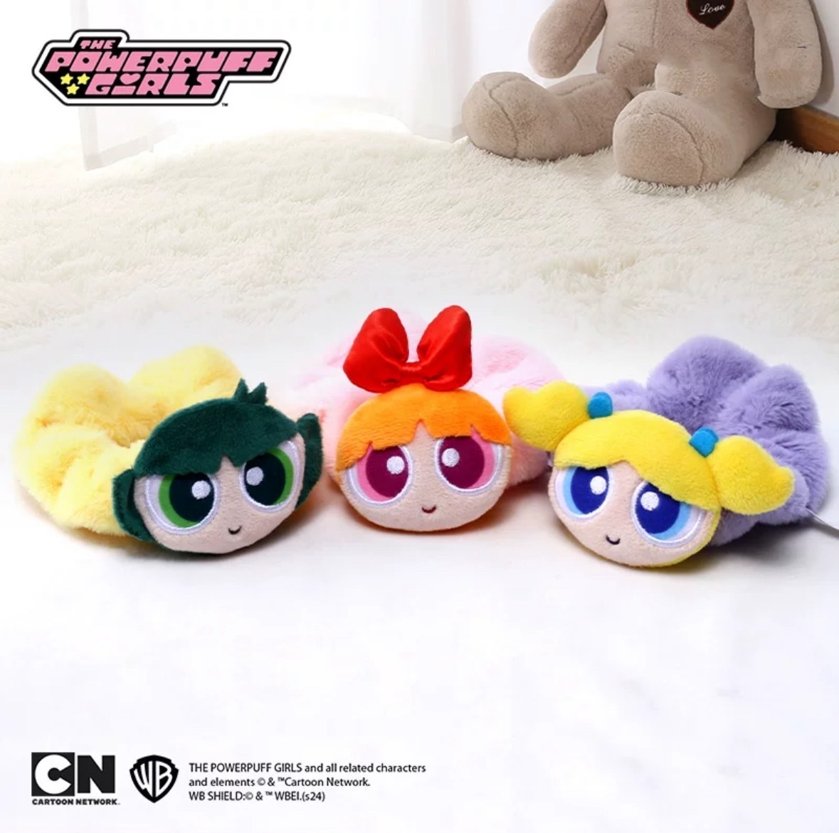 飛天小女警 正版授權 毛絨大頭髮圈 花花 泡泡 毛毛(任買兩件711免運)/預購