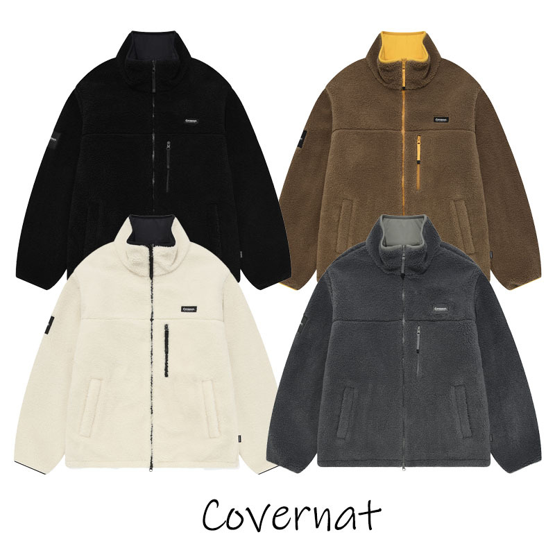 【OWN】Covernat 抓絨 保暖 雙面穿 防潑水 外套 夾克 大外套 不分男女 米色 黑色 灰色 咖啡 CO2303JK20