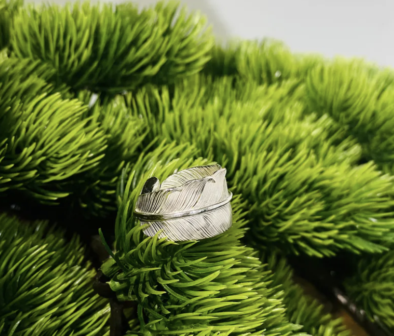 Sliver Feather Ring L